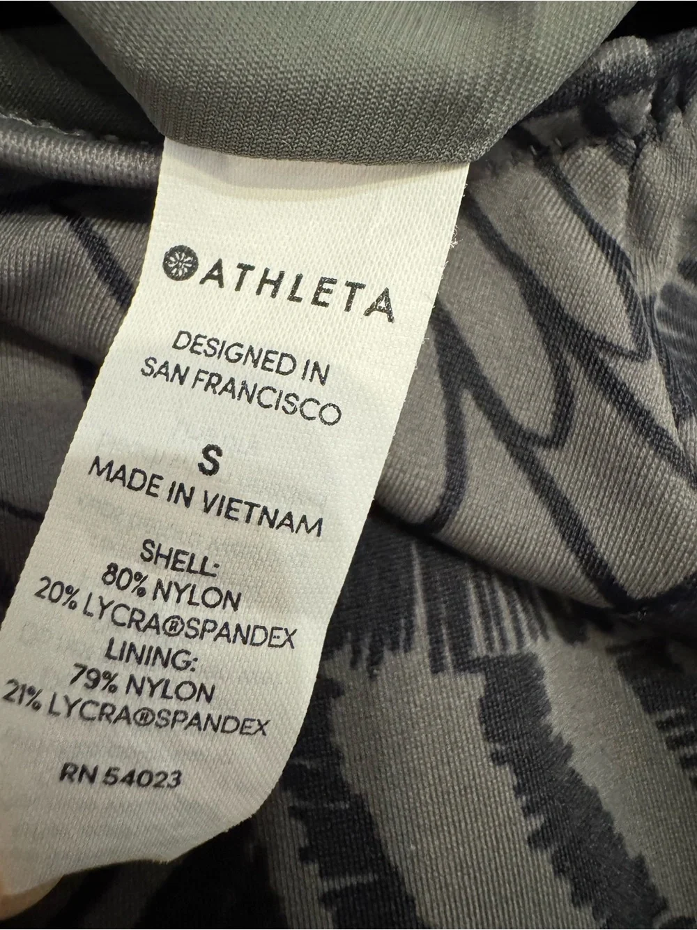 ATHLETA Gray Black Zuma One Piece Swim Surf Swimsuit Swimwear